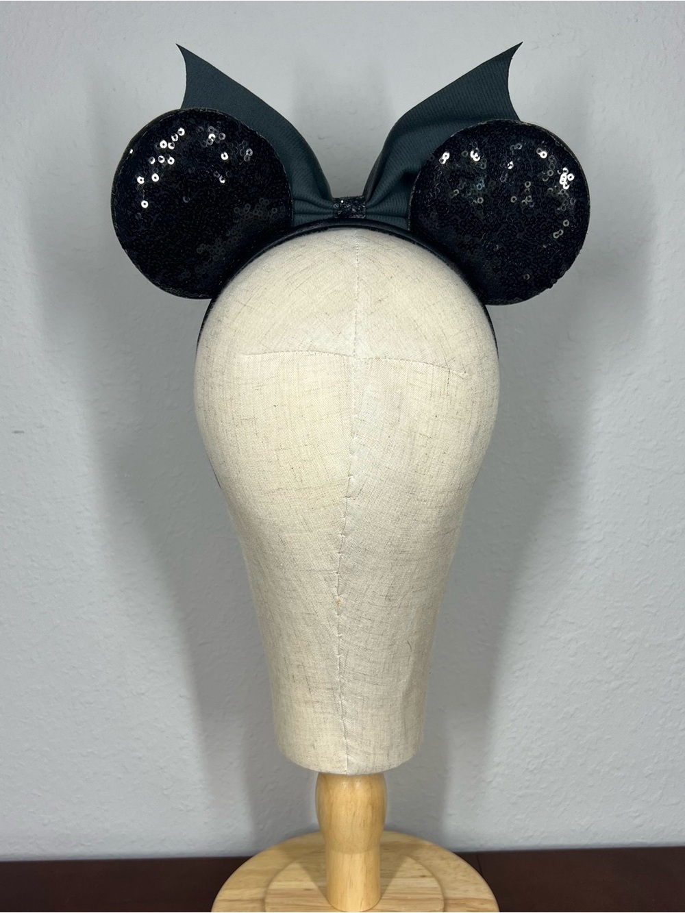 Black Cobweb Bat Wing Minnie Ears | Disney-Inspired Halloween Mouse Ears - Picture 8 of 8